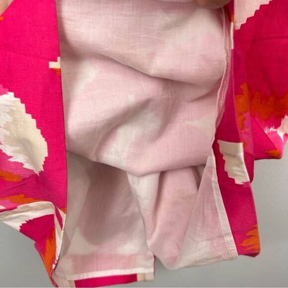 Boden Ikat Sheath Dress Pink White Orange Sleeveless V-Neck  Side Zip Sz 4 - Picture 6 of 16